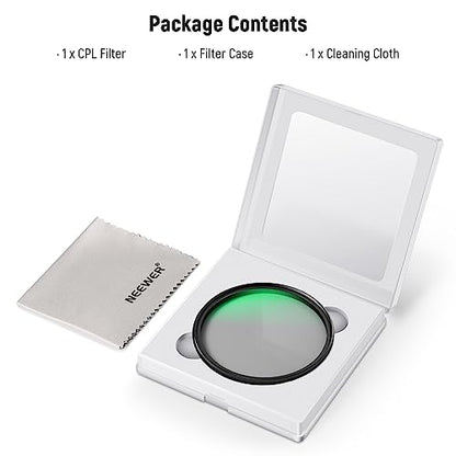 Neewer 95mm Polarizing Filter, 24 Layer Multi Resistant Nano Coated MC CPL Circular Polarising Filter, HD Optical Glass Polarizer/Ultra Slim/Reduce Reflection/Enhance Contrast/Reduce Glare - size: 95mm