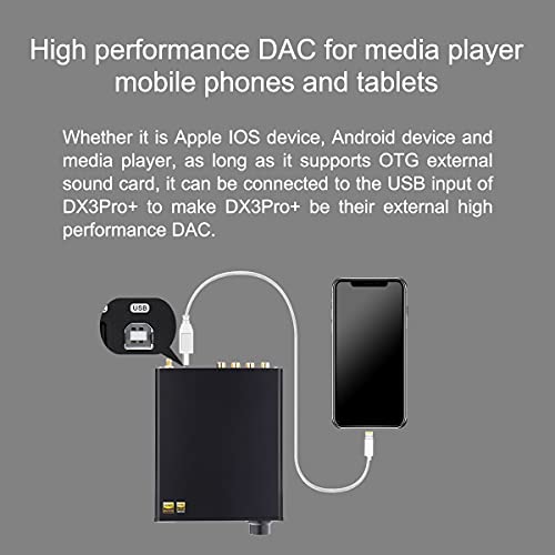 Topping DX3pro+ LDAC Headphone Amplifier - ES9038Q2M XU208 NFCA Bluetooth5.0 Audio Decoder USB/Opt/Coax DAC AMP Pre Amplifier with Remote Control (Sliver) - color: Sliver-02