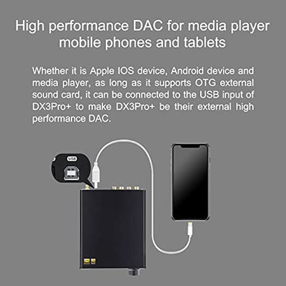 Topping DX3pro+ LDAC Headphone Amplifier - ES9038Q2M XU208 NFCA Bluetooth5.0 Audio Decoder USB/Opt/Coax DAC AMP Pre Amplifier with Remote Control (Sliver) - color: Sliver-02