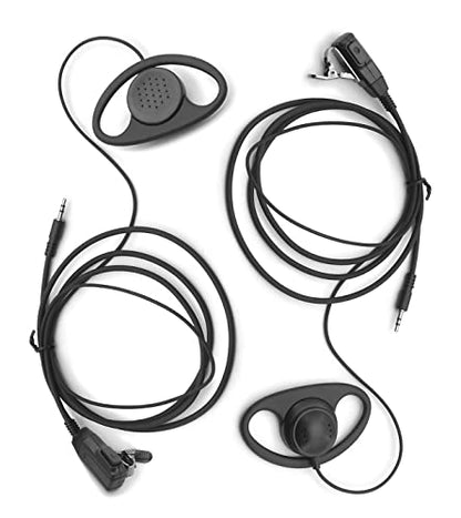 2 X Earpiece for Garmin Radio Rino 110 120 130 520 530 610 650 655 700 750 755T Walkie Talkie 2.5mm 1-pin Clip Ear Hook Hanger Headset (D-Style) (D-Style) - size: D-Style