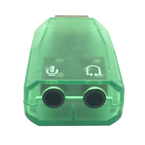 USB Audio Adapter 3.5mm Headphone and Microphone Jacks External Stereo Sound Card Plug and Play No Drivers Needed Compatible Windows, Mac, Linux, PC, Notebook, Desktop, PS4 (Three Colors)