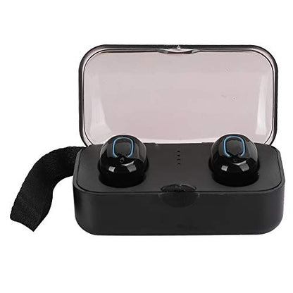 Mini Wireless Earphones HiFi Stereo Earbuds with Portable Charging Case, IPX5 Sports Headset True Bluetooth 5.0 for Running Gym and Smartphone, 3-4H Playtime, (Black)