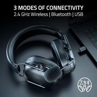 Razer BlackShark V3 X HyperSpeed Wireless PC Gaming Headset, Black | 50mm Drivers, Cardioid Mic, 2.4 GHz, Bluetooth, USB, Works with Mac, PS5, Nintendo Switch, Smartphone, 70 Hr Battery - color: Black, style: PC