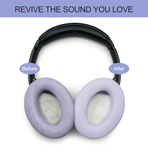 GEVO Premium Replacement Ear Pads for Bose QC35 & QC35ii - Chilled Lilac | Fits QuietComfort 35 & 35ii / SoundLink 1&2 AE（Over-Ear）- Soft Protein Leather · Adaptive Memory Foam and Extra Durable - color: Purple