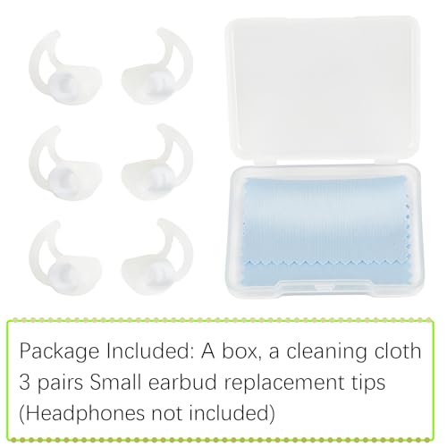 Small Silicone Earbud Tips Replacement Ear Tips Compatible with Bose SoundSport Freestyle IE2 IE3 Headphone Rubber Tips Earbud Covers 3 Pairs - size: S