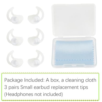Small Silicone Earbud Tips Replacement Ear Tips Compatible with Bose SoundSport Freestyle IE2 IE3 Headphone Rubber Tips Earbud Covers 3 Pairs - size: S