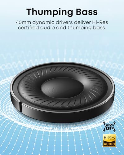 Soundcore by Anker Q20i Hybrid Active Noise Cancelling Headphones, Renewed | Over-Ear, Bluetooth, 40H ANC Playtime, Hi-Res, Big Bass, Transparency Mode, Customize via App, Travel, Home, Office - color: White