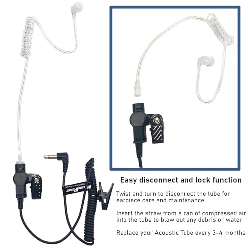 Maximalpower 3.5mm Surveillance Plug Coil Tube Earbud Audio Kit for Two-Way Radios RH617-1 N x 10 Pack - color: _10 Pack