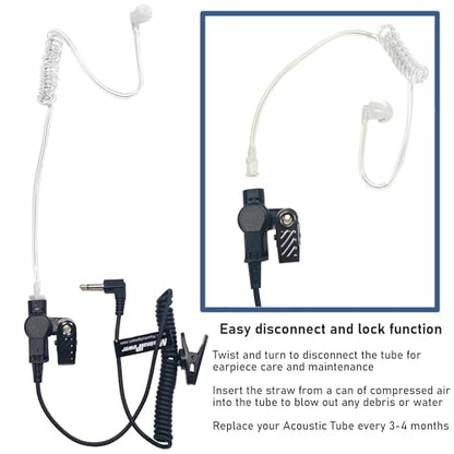 Maximalpower 3.5mm Surveillance Plug Coil Tube Earbud Audio Kit for Two-Way Radios RH617-1 N x 10 Pack - color: _10 Pack