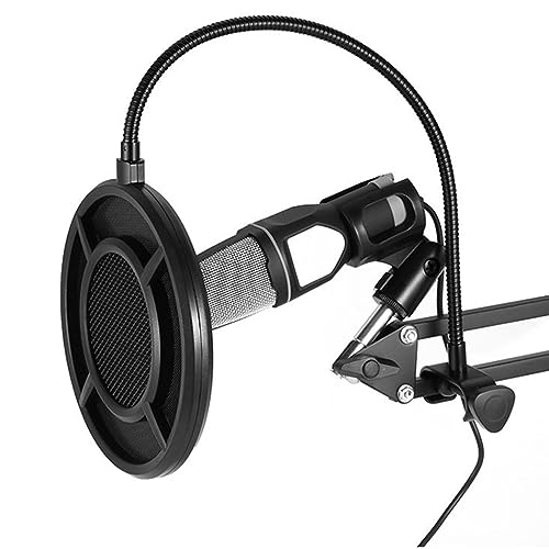 PS-1 Microphone Pop Filter Dual Layer Metal Grill Filter Shidle Anti-Spray Net for Studio Live Broadcast On-line Chat