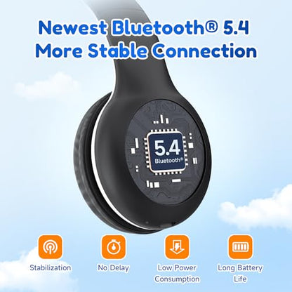 EarFun K2 Kids Bluetooth Headphones for School, Kids Headphones with Mic - color: Dark Black