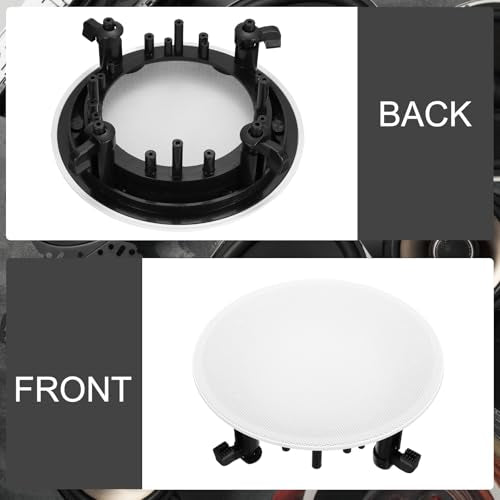 MECCANIXITY Ceiling in-Wall Speaker Grille Cover and Base, 9.2 Inch White Round Metal Recessed Drop Ceiling Speakers Magnetic Dust Covers Accessory for Surround Sound Systems - size: 9.2 Inch