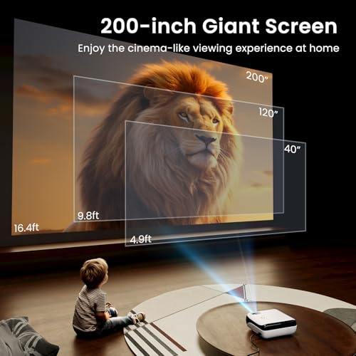 HAPPRUN Native 1080P Outdoor Smart Projector-Standard | Native 1080P • Mini & Portable • Easy Setup • Built-in Speaker • Indoor & Outdoor • Phone, Laptop & PS5 Compatible - style: Standard