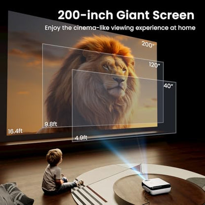 HAPPRUN Native 1080P Outdoor Smart Projector-Standard | Native 1080P • Mini & Portable • Easy Setup • Built-in Speaker • Indoor & Outdoor • Phone, Laptop & PS5 Compatible - style: Standard