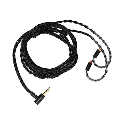 AstraLoom MMCX Earphone Cable Replacement Oxygen Free Copper Silver Plated Wire Balanced Sound for SE215 SE535 SE846 UE900 Headphones 3.5mm Audio Interface 1.2m Length (Black 3.5 Stereoscopic) - color: Black 3.5 stereoscopic