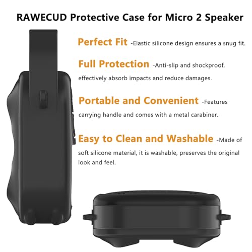 Silicone Cover Case for Bose SoundLink Micro 2 Bluetooth Speaker, Black - color: Black Case