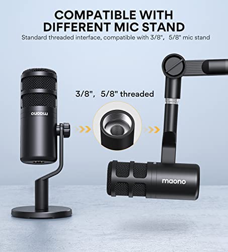 MAONO Podcast Microphone for Beginners, Streaming Microphone, PD100 XLR Mic Works Great with Sound Card, Audio Interface, Ideal for Streaming, YouTube, Voice Over