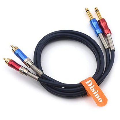 Dual 1/4 inch TS to Dual RCA Stereo Audio Interconnect Cable Patch Cable Cords -6.6 ft - size: 6.6 feet