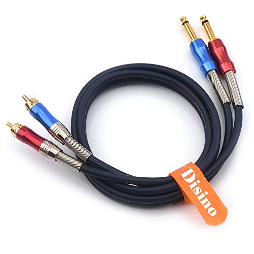 Dual 1/4 inch TS to Dual RCA Stereo Audio Interconnect Cable Patch Cable Cords -6.6 ft - size: 6.6 feet