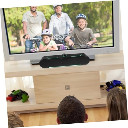 TEHAUX Sound Bar Speaker for Desktop Wired Gaming Soundbar RGB Lighting USB Powered Stereo Sound System Tablets