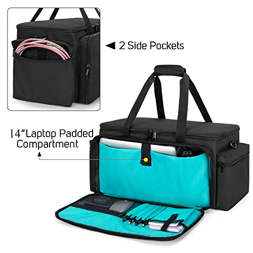 LoDrid Cable File Gig Bag with Padded Bottom for Sound Equipment, Bag Only | Dividers, DJ Wire Bag for 14"Laptop, Sound Equipment, DJ Gear and Musician Accessories