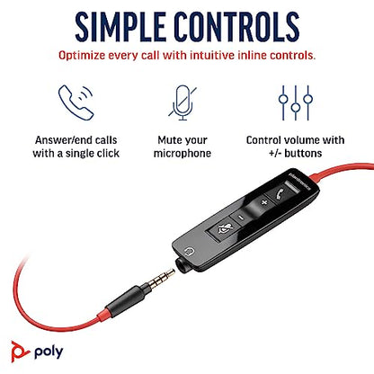 Poly Blackwire 5210 Wired Headset (Plantronics) Flexible Noise-Canceling Boom Mic Single-Ear Design - PC/Mac, Mobile via USB-C, USB-A, 3.5mm - Works w/Teams, Zoom - Amazon Exclusive (9P7X5AA) - style: 2023 Version (USB-C & USB-A)