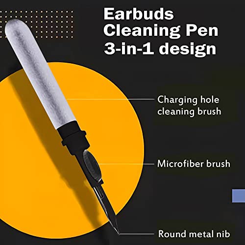 Cleaner Kit for Earbuds, Cleaning kit for Airpods Pro 1 2 3, Multi-Function Cleaning Tool with Brush Flocking Sponge for Wireless Earphones Bluetooth Headphones Case Camera and Phone(Black) - color: Black