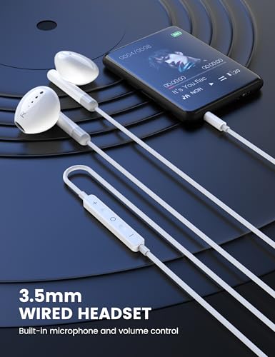 Fidioto 4 PCS 3.5mm Jack in-Ear Headphones, 4.0 Ft Long Wired Earbuds with Volume Control, Clear Calls for School Students/iPhone, iPad/MP3/Computer/White - size: 4 PCS