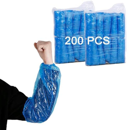 Disposable Oversleeves Covers, 200PCS Plastic Arm Sleeves Covers for Painting Repairing Cleaning Tattooing - Blue - color: Blue