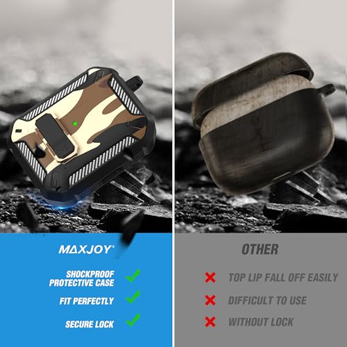 for AirPods Pro 3 Case with Magnetic Lock, Magsafe Compatible, Camo Brown - color: Camo Brown, size: AirPods Pro 3 Case 2025