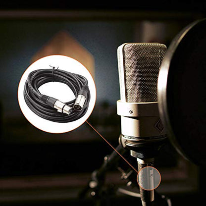 ABuff 5 Pack 20ft XLR Cable, Profession Balanced 3 Pin DMX Cables Male to Female, XLR Microphone Cable Patch Cables for Microphone, Audio, Guitar, Speaker