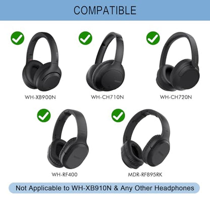 GVOEARS Ear Pads for Sony WH-XB900N / WH-CH710N / WH-CH720N - Black - color: Black