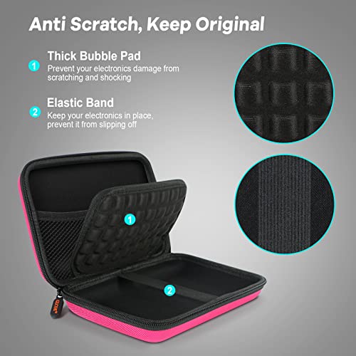 Electronics Tech Organizer Portable Travel Case, Protective Carrying Case - color: Deep Pink
