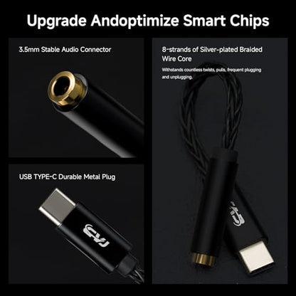 CVJ USB C to 3.5mm Audio Adapter, USB C to Aux with CX31993 DAC Chip