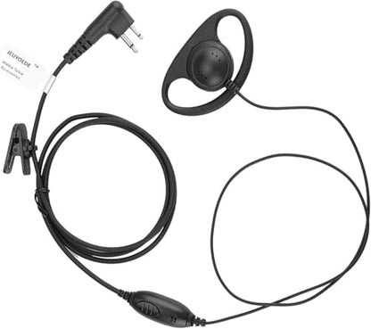 CLS1110 D Shape Earpiece Surveillance Headset with Mic Compatible with Motorola Two Way Radio RMM2050 XU2600 CLS1410 CP200 GP300 PR400(2 Packs) - style: D type(2 Packs)