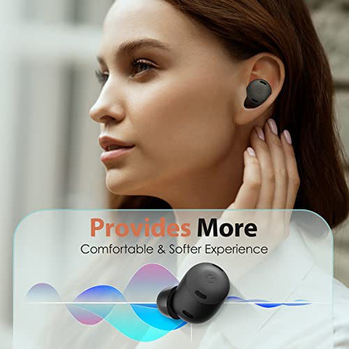Memory Foam Tips for Google Pixel Buds Pro 1/2, Anti-Slip Replacement Ear Tips for Google True Wireless Earphones，Fit in The Charging Case, Perfect Noise Cancellation, 3 Pairs (Medium, Black) - size: Medium