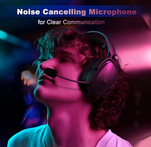 SENZER X100 Wireless Gaming Headset with Mic for PC PS4 PS5 Nintendo Switch Wired for Xbox One, Bluetooth, 40+ Hrs Stereo Sound, Comfortable Gaming Headphones, Customized Side Plates