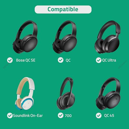 GEEKRIA Audio Cable Compatible with Bose QuietComfort Ultra/45/35II/35/25, 700 Headphones, 3.5mm to 2.5mm Replacement Stereo Cord (4 ft / 1.2 m)