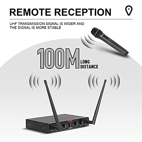 D Debra Audio AU400 Pro UHF 4 Channel Wireless Microphone System - color: with 2 Handheld & 2 Bodypack (B)