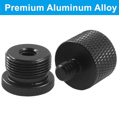 Black Microphone Stand Adapter, 5/8 to 1/4 and 1/4 to 5/8 Screw Adapter for Microphone Stand Mount, Camera Mount Tripod