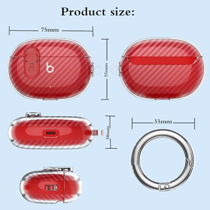 Beats Studio Buds/Studio Buds Plus Case Cover Clear 2021/2023 Men Lock Clip with Clean Kit, GARTOO Protective Case and Cleaning Pen Compatible with Beat Studio Bud Plus for Women Girls Kids Clear - color: Clear-CF