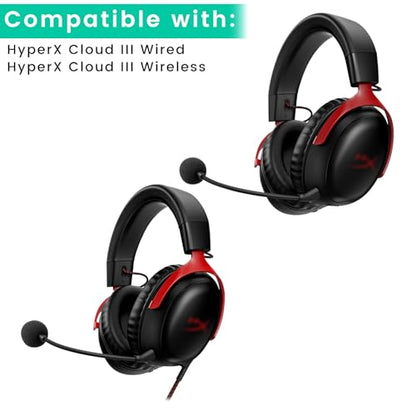 Mic for HyperX Cloud III & Cloud 3 Wired Wireless Gaming Headsets, 3.5mm | Detachable Noise Cancelling Microphone Boom for PC, Xbox One, PS4, PS5
