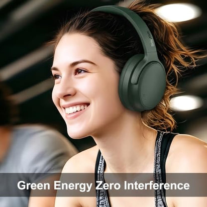 Srhythm NiceComfort 35(2nd Gen)Noise Cancelling Headphones 4-Speakers 40kHz | HD Sound,140 Hours' Ultra-long Playtime for Travel, Bluetooth 6.0, 5 Microphones ENC,Transparency,Spatial Audio,Low Latency - color: Forest Green