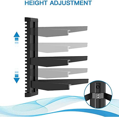 suptek 3 Floating Shelf Wall Bracket with Strengthened Tempered Glass for DVD Players/Cable Boxes/Games Consoles/TV Accessories, 3 Shelves, Black, CS303 - color: Black 3 Tiers