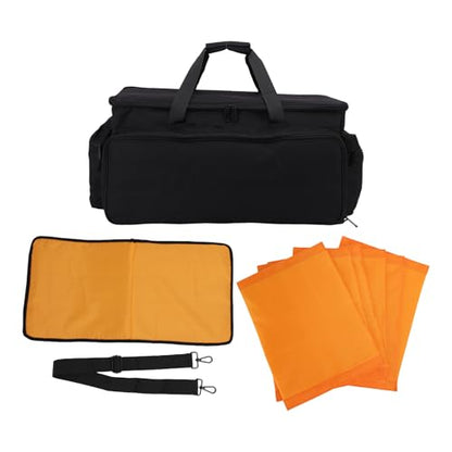 banapoy Large DJ Cable Bag, Travel DJ Cable File Gig Organizer Bag with Detachable Dividers for Equipment and Music Accessories, Carrying Storage Case for Musicians, Professional