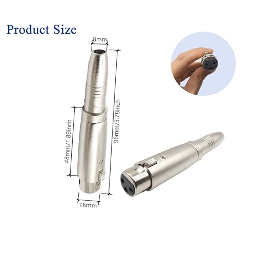 XLR to 1/4" Adapter 3PIN XLR Female to 6.35MM Female Connector Compatible with Microphone, Stereo, Mixer 2pcs - style: XLR Female to 6.35MM Female Adpapter