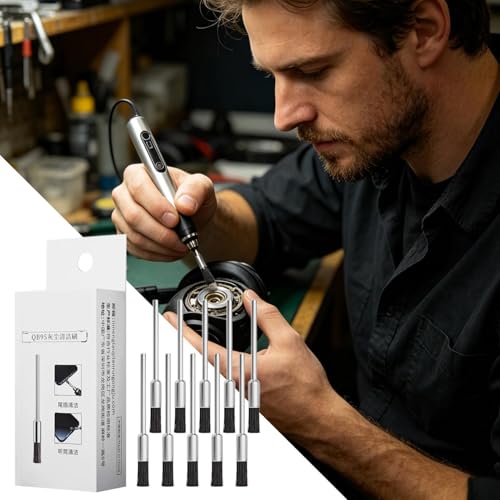 Charging Port Cleaner Small Cleaning Repair Tool | 10-Piece Mobile Phone PC Clean Brush for Speaker Keyboard Headphone Laptop Tablet Earbud Motherboard PCB USB Port - color: 2.35mm handle