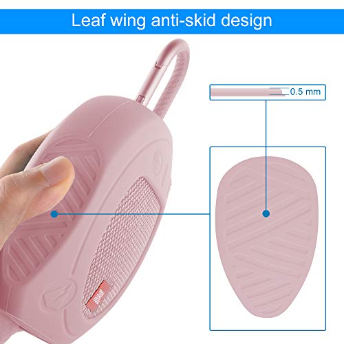 Protective Silicone Stand Up Case for JBL Clip 3 Waterproof Portable Speaker (Pink) - color: Pink
