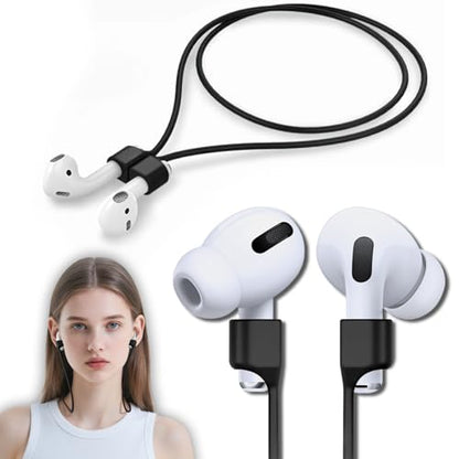 Mooyavia Ultra Strong Magnetic Anti-Lost Strap for AirPods Pro - Black | Compatible with AirPods Pro 3/2/1 & AirPods 4/3/2/1,Soft Silicone Sport Neck Lanyard,Lenth 29.9 in - color: B1-black