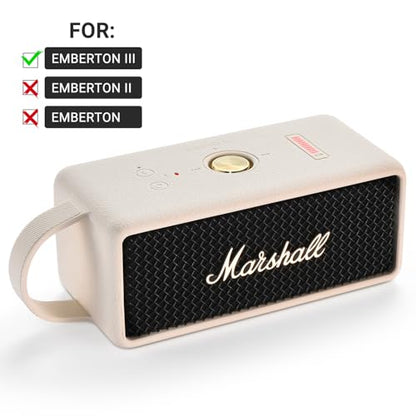 Silicone Case for Marshall EMBERTON III Portable Bluetooth Speaker,Soft Silicone Protective Case Compatible with Marshall EMBERTON III Portable Bluetooth Speaker (White) - color: White